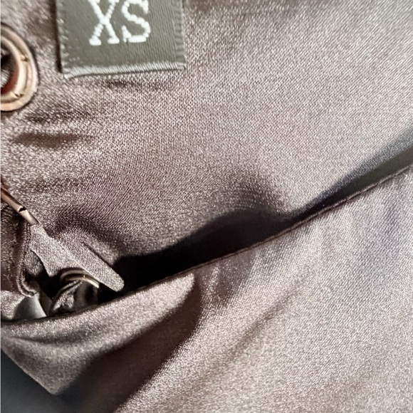 Commense Lace Up Back Satin Maxi Dress  Black  Extra Small  New With Tags - Picture 8 of 10